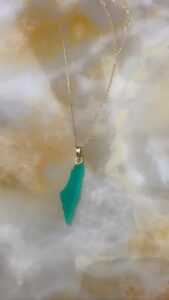 Emerald Palestine Map Necklace