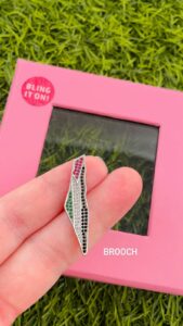 Palestine Flag Brooch- 925 Sterling Silver