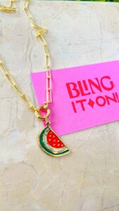 Paperclip Watermelon Necklace