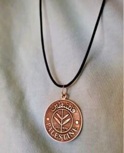 Men Palestine Coin Necklace crafted from 925 sterling silver