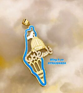 Blue enamel palestine pendant