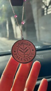 Palestine Coin Car Pendant in Sterling Silver 925