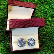 Moon & Star Cufflinks – 925 Sterling Silver on white background