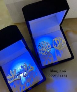 925 Sterling Silver Calligraphy Names Cufflinks engraved in Arabic