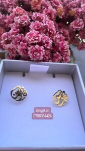 “Calligraphy Name Earrings in 925 Sterling Silver – Personalized Arabic Jewelry Handmade in Jordan, Shipped Worldwide”