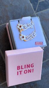 Floral Name Necklace with Arabic calligraphy made of 925 sterling silver