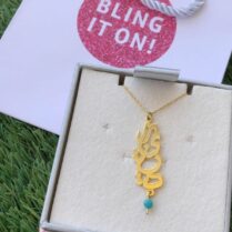 Vertical Name Necklace made from 925 sterling silver, customizable with your chosen name