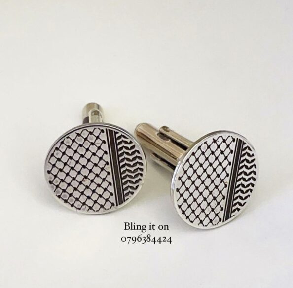 Keffiyeh Cufflinks – 925 Sterling Silver, Cultural and Elegant Design