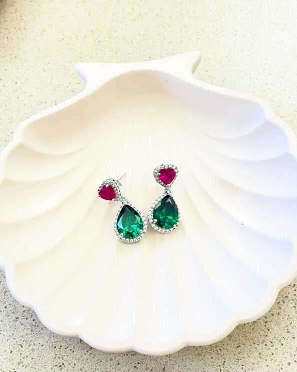 Candy Earrings in 925 sterling silver with colorful semi-precious stones