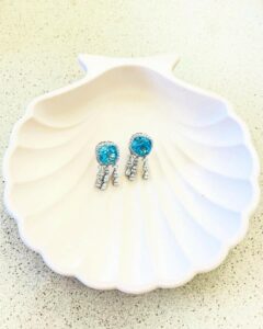 Deep in the Ocean Earrings in 925 sterling silver with semi-precious stones, shipped worldwide including UAE, Saudi Arabia, USA & UK.