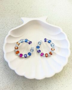 Rainbow Earrings – Stunning Sterling Silver 925 with Semi-Precious Stones