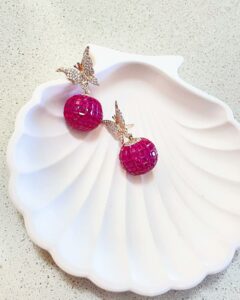 Blingiton Butterfly Earrings – 2025 Sterling Silver 925, Pink Butterfly Design, Ships Worldwide