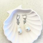 Baroque Pearl Earrings in 925 Sterling Silver with Semi-Precious Stones – Handmade Jewelry from Jordan