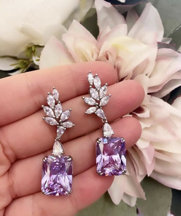 Amethyst Statement Earrings – 925 Sterling Silver Jewelry