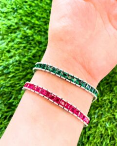 Square Colored Tennis Bracelet