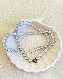 Red Heart Tennis Necklace