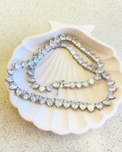 Hearts White Tennis Necklace