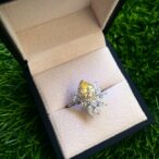 Luxury yellow topaz ring with sterling silver finish, crafted in Jordan