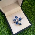 Sapphire Droplets Ring in 925 sterling silver – Blingiton