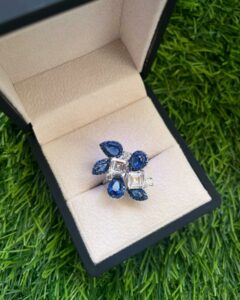 Sapphire Droplets Ring in 925 sterling silver – Blingiton
