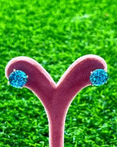 Circle Topaz Stud Earrings