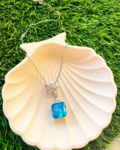 Topaz Square Gemstone Necklace