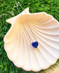 Stunning Sapphire Heart Necklace made of 925 sterling silver