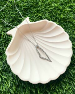 Map Zircon Necklace with zircon stones made of 925 sterling silver