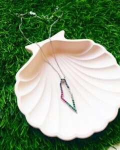 Flag Colors Palestine Map Necklace