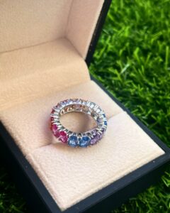 Rainbow Oval Stone Ring