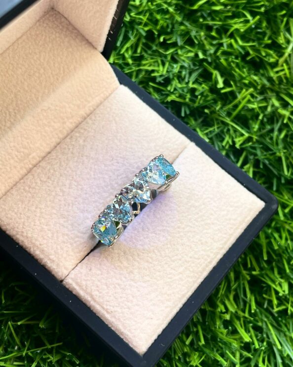 Aquamarine Heart Ring – 925 Sterling Silver, Blue Gemstone Love Jewelry