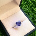 Amethyst Heart Ring 925 sterling silver featuring heart-shaped amethyst gemstone