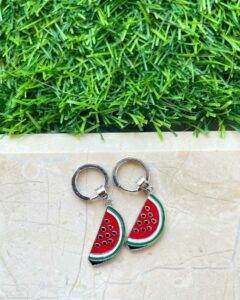 Bateekha Watermelon Earrings in 925 sterling silver, versatile 3-in-1 hoops, shipped worldwide including UAE, Saudi Arabia, USA & UK.