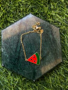 Watermelon Triangle Bracelet - 925 Sterling Silver