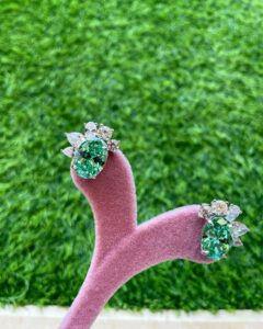 925 sterling silver earrings -something green