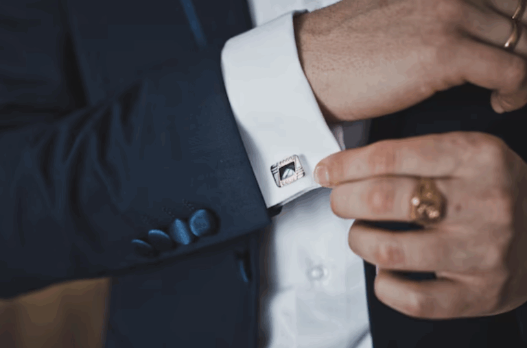 8 Luxury custom cufflinks & brooch for men with elegant gift box