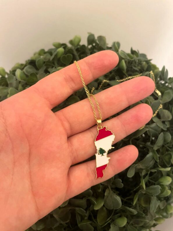 Lebanon Map Necklace in 925 sterling silver, elegant pendant highlighting Lebanon’s map ✅