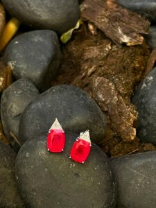 Ruby Elegance stud -925 sterling silver