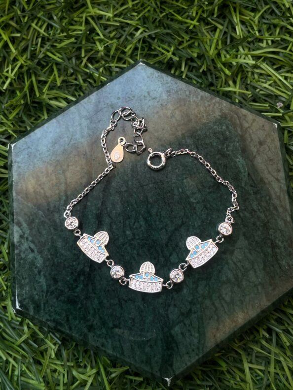 AlQuds Bracelet in 925 Sterling Silver – elegant silver Palestine jewelry, bracelet for women, ships worldwide (UAE, USA, KSA).