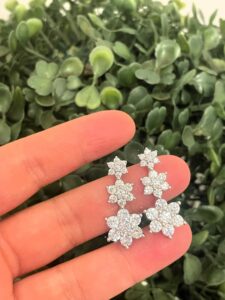 Floral Garden Earrings in 925 sterling silver, designed in Jordan, perfect as a gift or daily accessory.