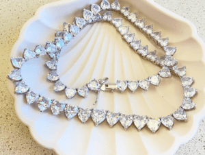 Heart Tennis Necklace: Romantic Sparkles for Women
