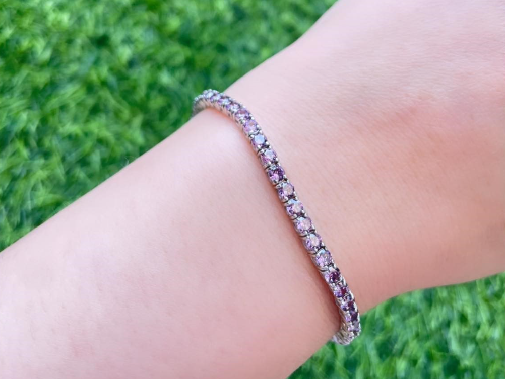 Amethyst Tennis Bracelet: Purple Elegance in Sterling Silver